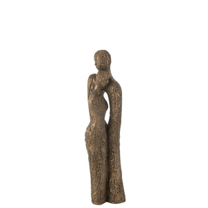 J-Line Doudou Couple Moderne Résine Marron/Or