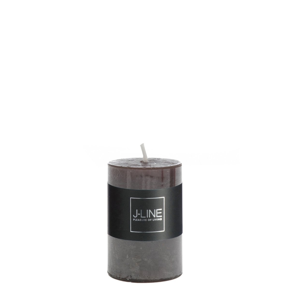 Bougie cylindrique noire J-Line, finition mate, élégance moderne