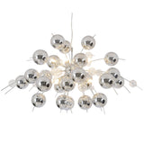 La lampe pendentielle "explosion" chromée en métal et en verre, versions G9, lampe suspendue pour salle à manger, salon, couloir ou bureau, Øca. 98 cm