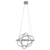 Le pendentif LED "Cosmos" métal et plastique en chrome, Ø60 cm, avec des LED fermement construites, éclairage pour le salon, la salle à manger ou le bureau.