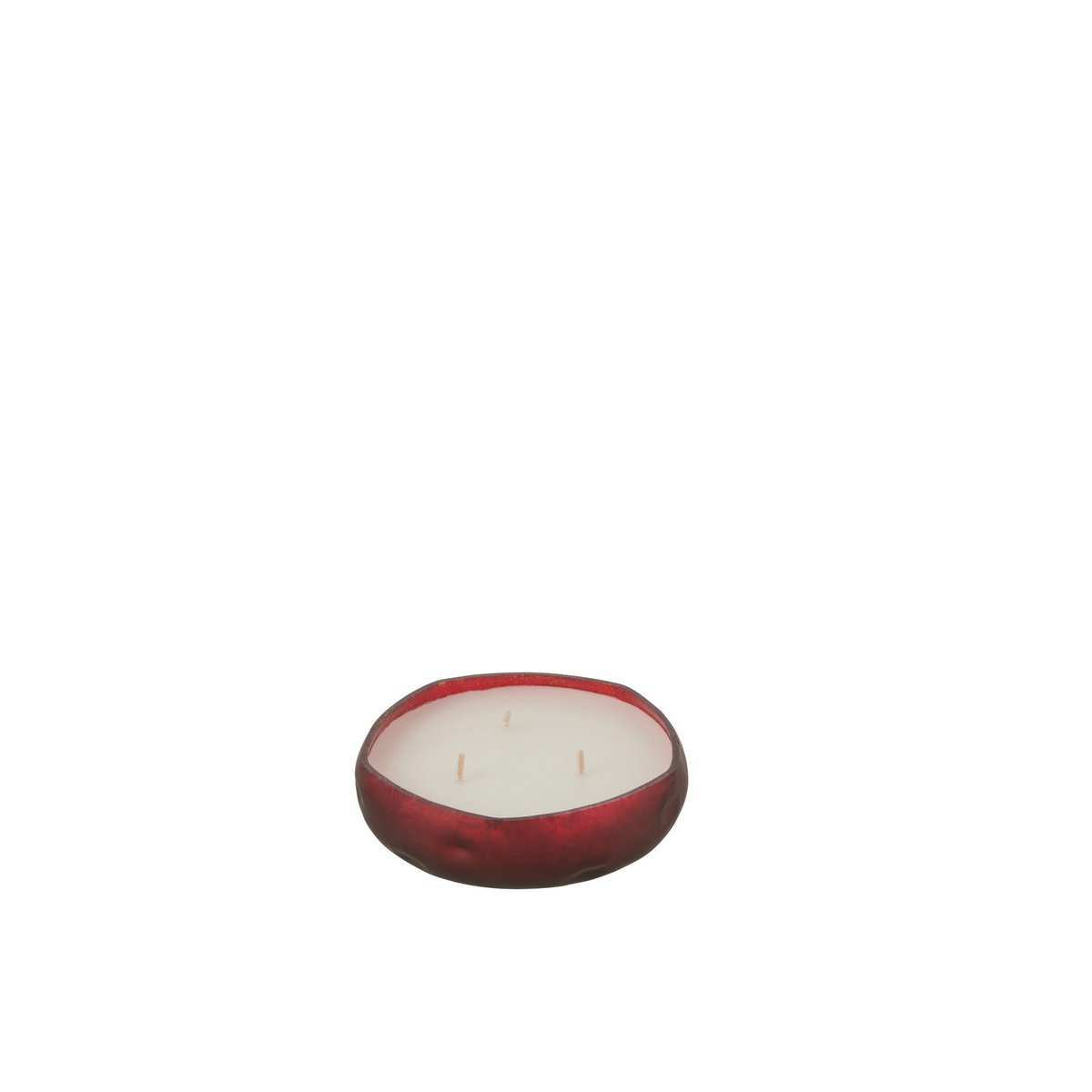 Bougie parfumée J-Line M-Chic en verre rouge, vue de face