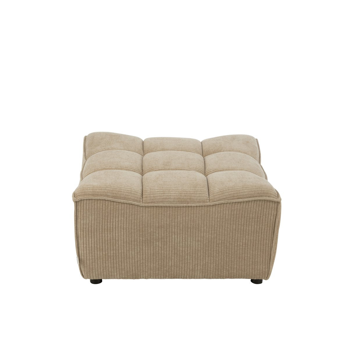 Vue latérale du pouf J-Line Grid montrant la structure en bois