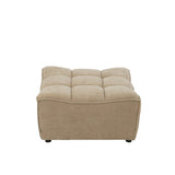 Vue latérale du pouf J-Line Grid montrant la structure en bois
