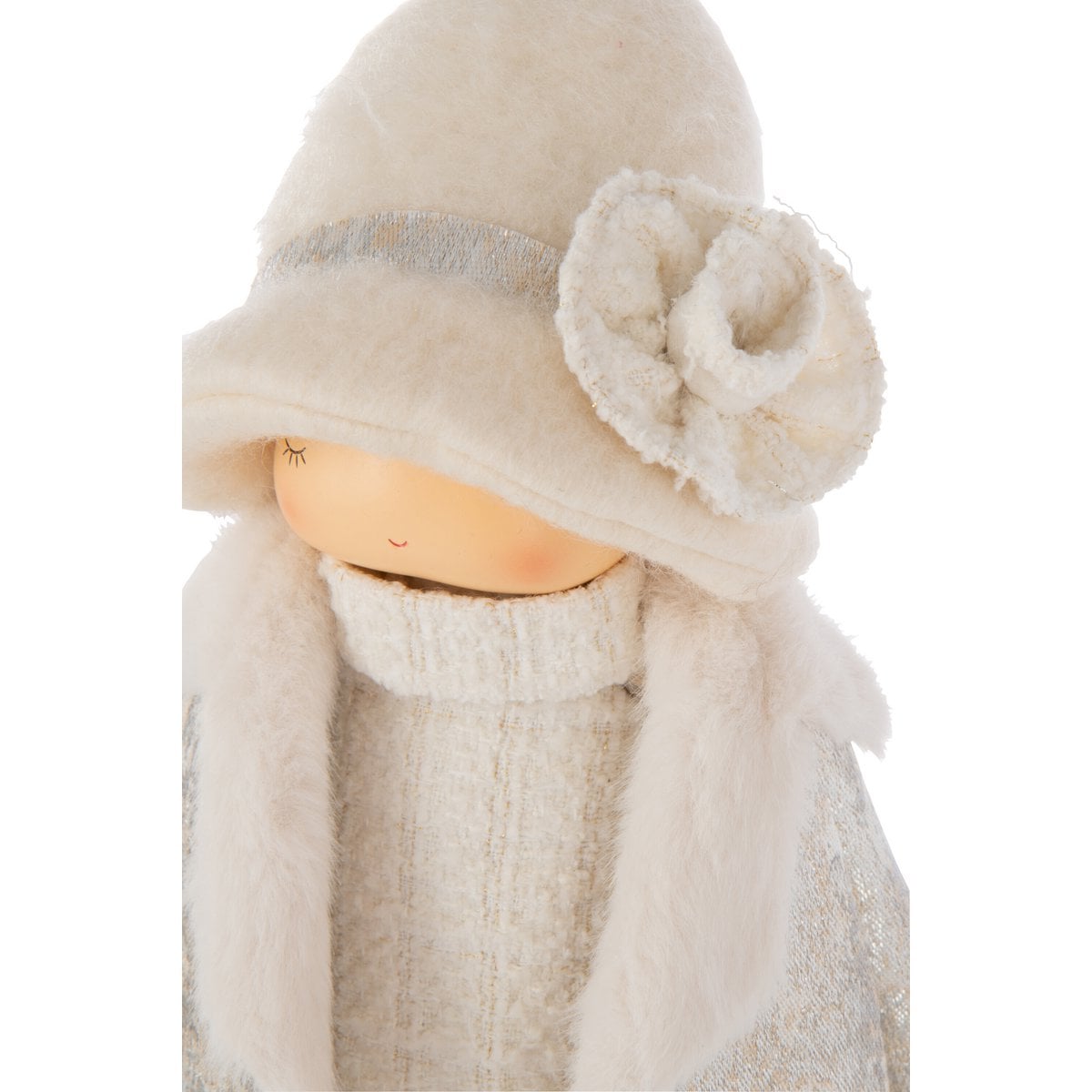 Figurine J-Line Fille avec sac, élégante et moderne en blanc