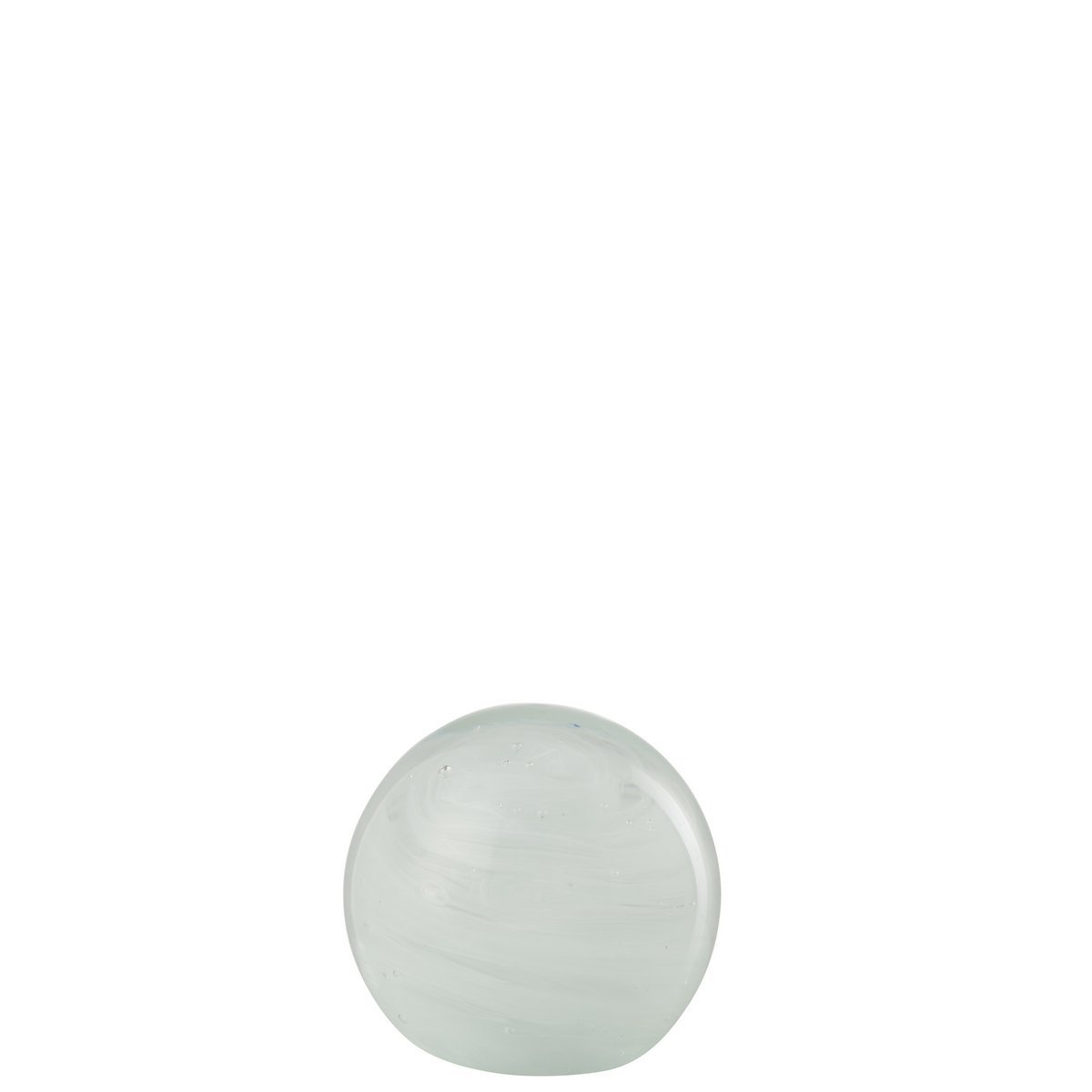 Presse-Papier Twister Rond en Verre Blanc - Ambiance moderne