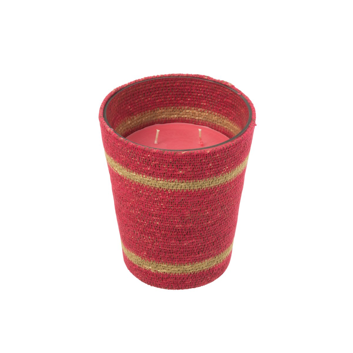 Bougie parfumée J-Line Panier Cire Fuchsia Large - vue avant