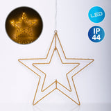 Lampe de Noël extérieure LED "Stern" Ø 40 cm décorations de Noël en métal en or avec des LED fermement installés
