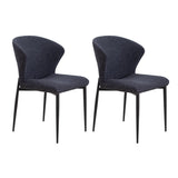 Chaise de salle à manger anthracite avec cadre métallique