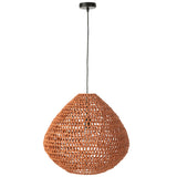 Ambiance intérieure avec plafonnier J-Line en métal torsadé orange