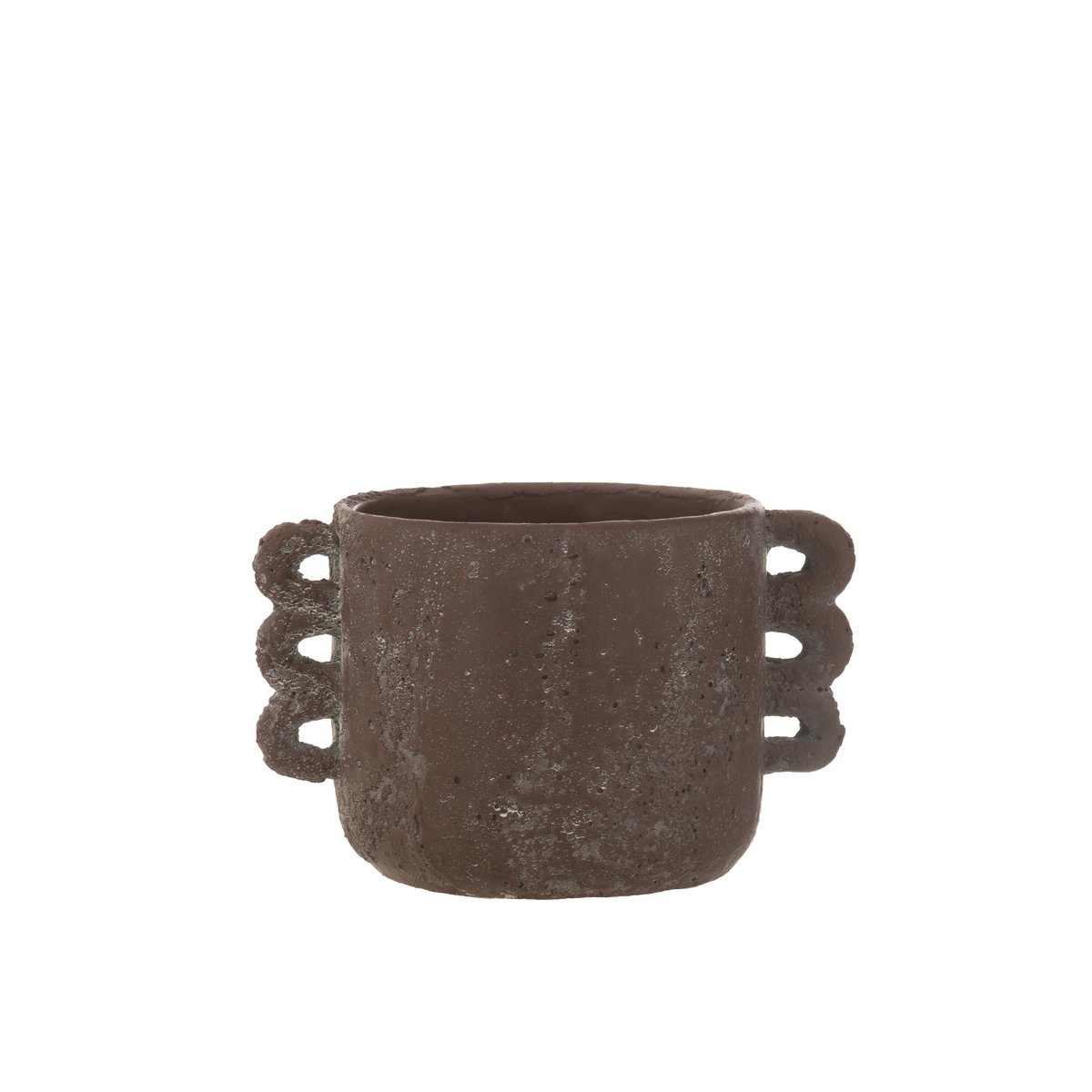 Pot de fleur J-Line Celia en céramique marron, diamètre 21 cm