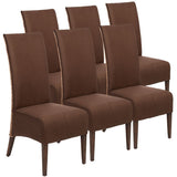 Chaises de rotin fixer 6 morceaux de chaises de salle à manger chaises rembourrées Antonio Brown Upholstery Wildleather