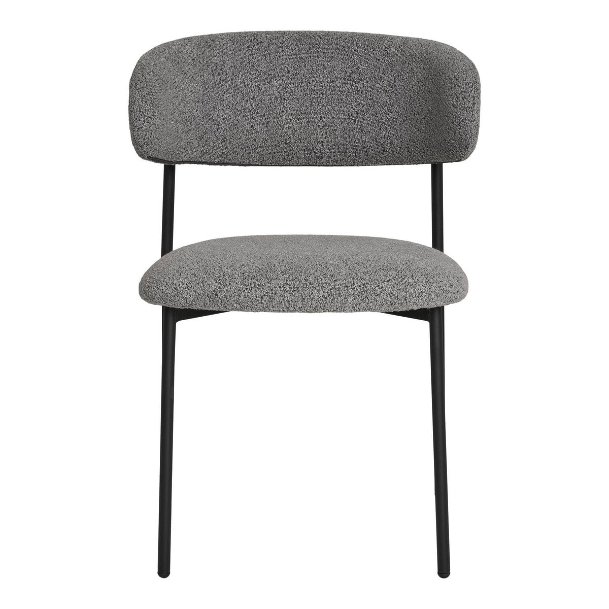 Détail du revêtement bouclé gris clair de la chaise Mira