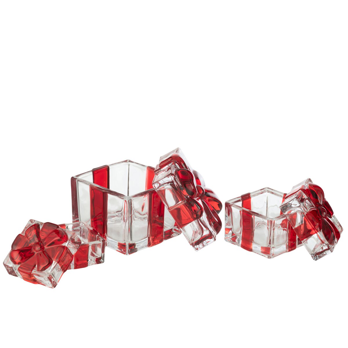 Pot de rangement J-Line en verre rouge dans une cuisine moderne