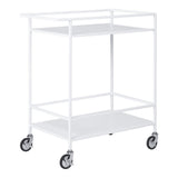 Chariot de bar Vita en acier blanc avec deux étagères