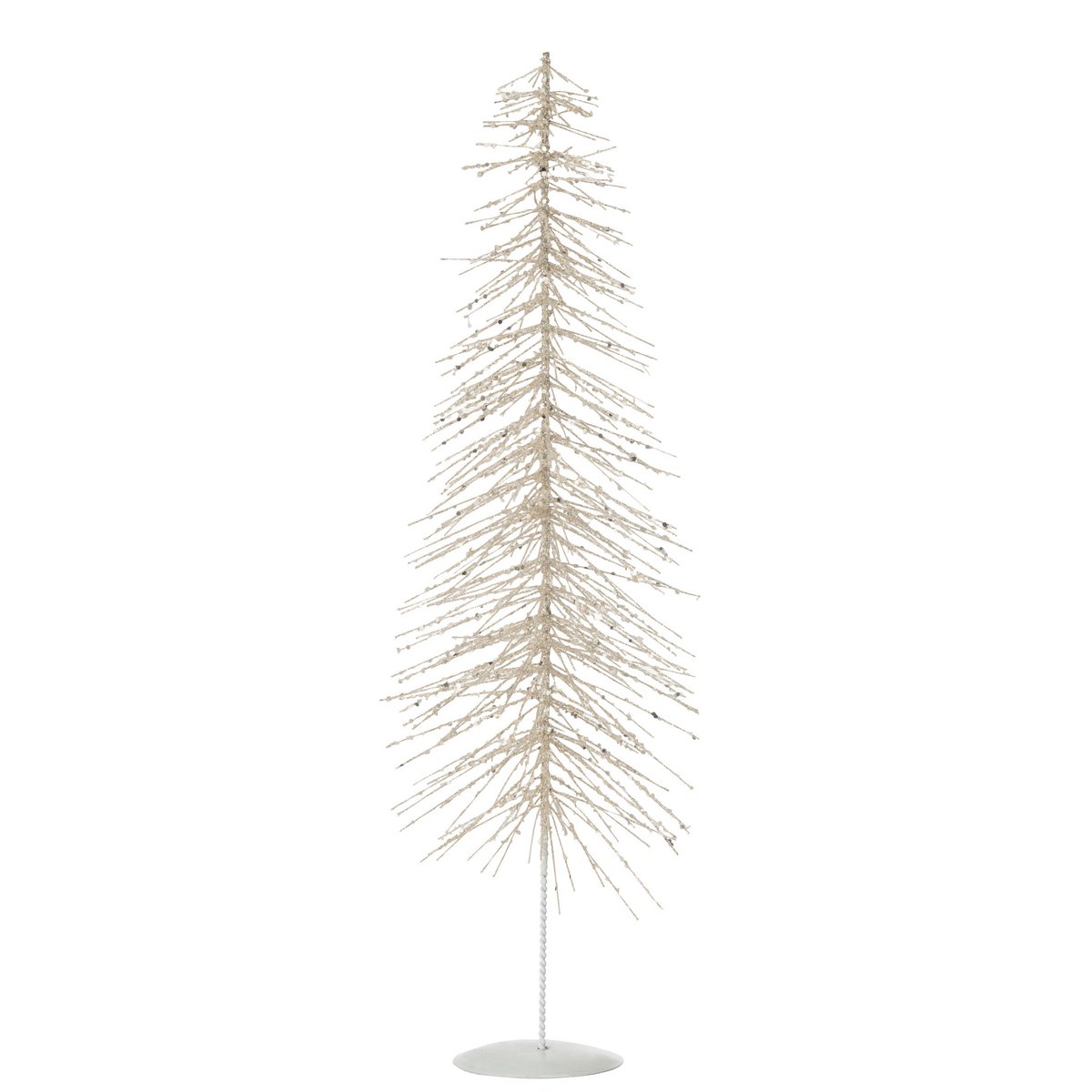 Arbre de Noël J-Line en métal et plastique avec paillettes argentées, vue de face