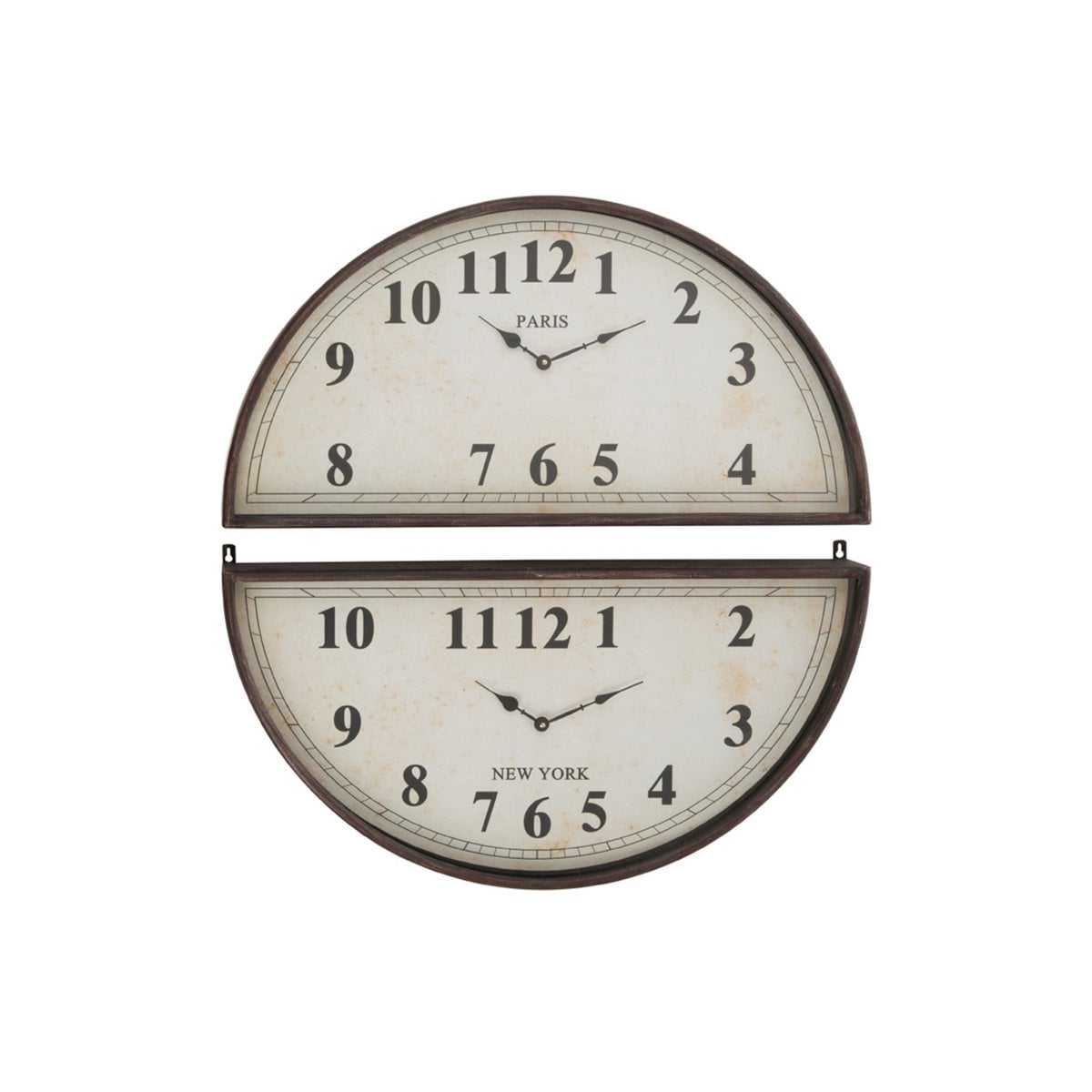 Horloge murale J-Line en métal brun avec design industriel et diamètre de 74 cm