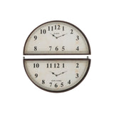 Horloge murale J-Line en métal brun avec design industriel et diamètre de 74 cm