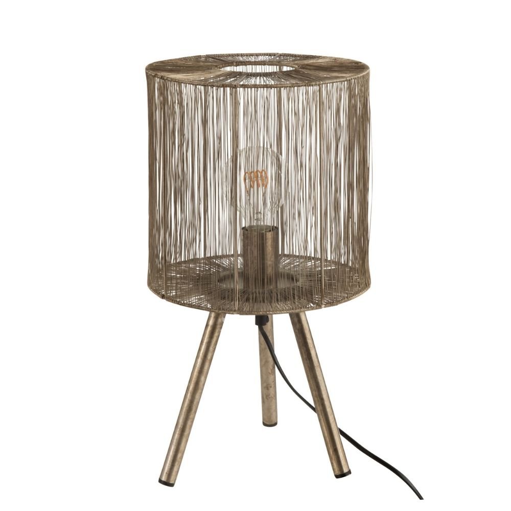 Lampe vintage en métal marron de J-Line, vue de face
