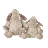 Mouton Peluche J-Line en textile blanc et beige, vue de face