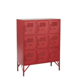 Fermeture des tiroirs de l'armoire J-Line rouge