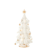 Ornement de Noël LED en résine blanc et or, vue de face