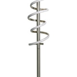 Lampadaire LED moderne métal nickel mat et blanc 140 cm