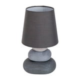 Lampe de table en céramique "Stoney", lampe de table en céramique en gris, avec douille E14, lampe de table pour salle à manger, salon, couloir ou bureau, ou comme lampe de chevet, 31 cm de haut