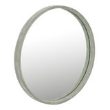 Miroir J-Line Round en cuir vert, vue avant élégante