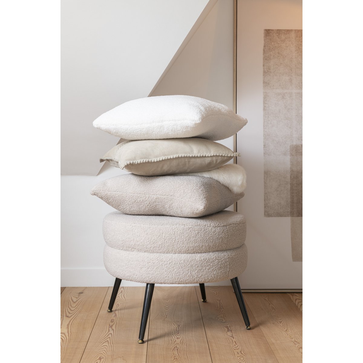 Détail du coussin Teddy J-Line - texture polyester
