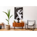 Lampe de table en céramique "Stoney", lampe de table en céramique et textile en noir, or, avec version E14, lampe de table pour salle à manger, salon, couloir ou bureau, ou comme lampe de chevet, 31 cm de haut