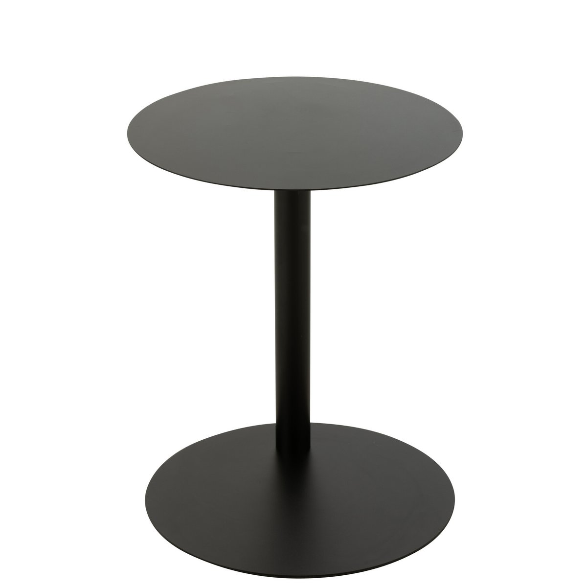 Table d'Appoint Ronde en Métal Noir - Détail du design