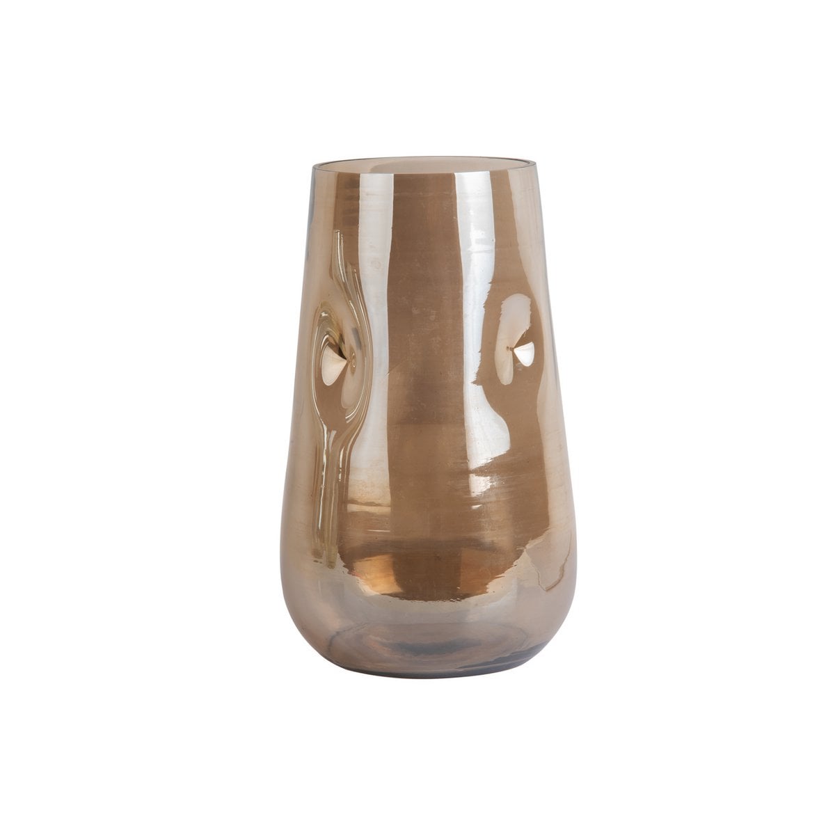 Vase Lustre Organique Grand en verre marron avec finition brillante