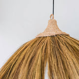 Grand abat-jour en jonc de mer – Suspension naturelle avec franges – Suspension Boho – Lampe suspendue tropicale faite à la main MAWANA (Ø 53 cm)