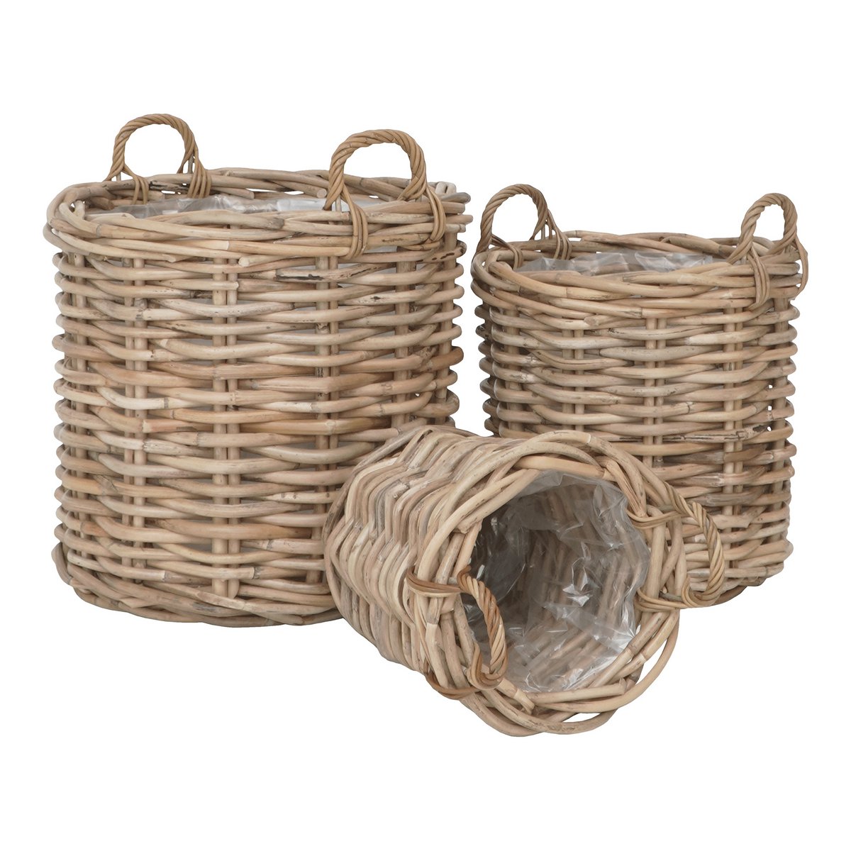 Lot de 3 paniers Burton en rotin naturel, design élégant pour un intérieur chic