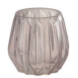 Bougeoir J-Line - photophore Anna - verre - rose clair