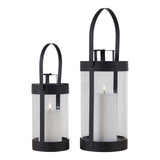 Lanternes Bondi - Noir, Acier/Verre - Ensemble de 2