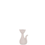 Figurine Chat Minou en céramique rose clair de J-Line, vue de face