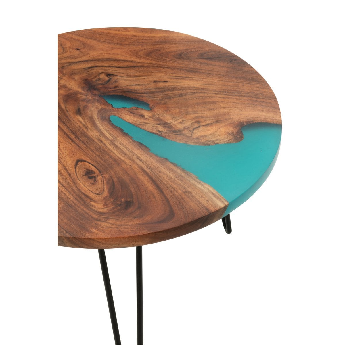 Détail du design boho de la table d'appoint J-Line Round