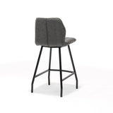 Tabouret de bar gino tissu noir doux anthracite