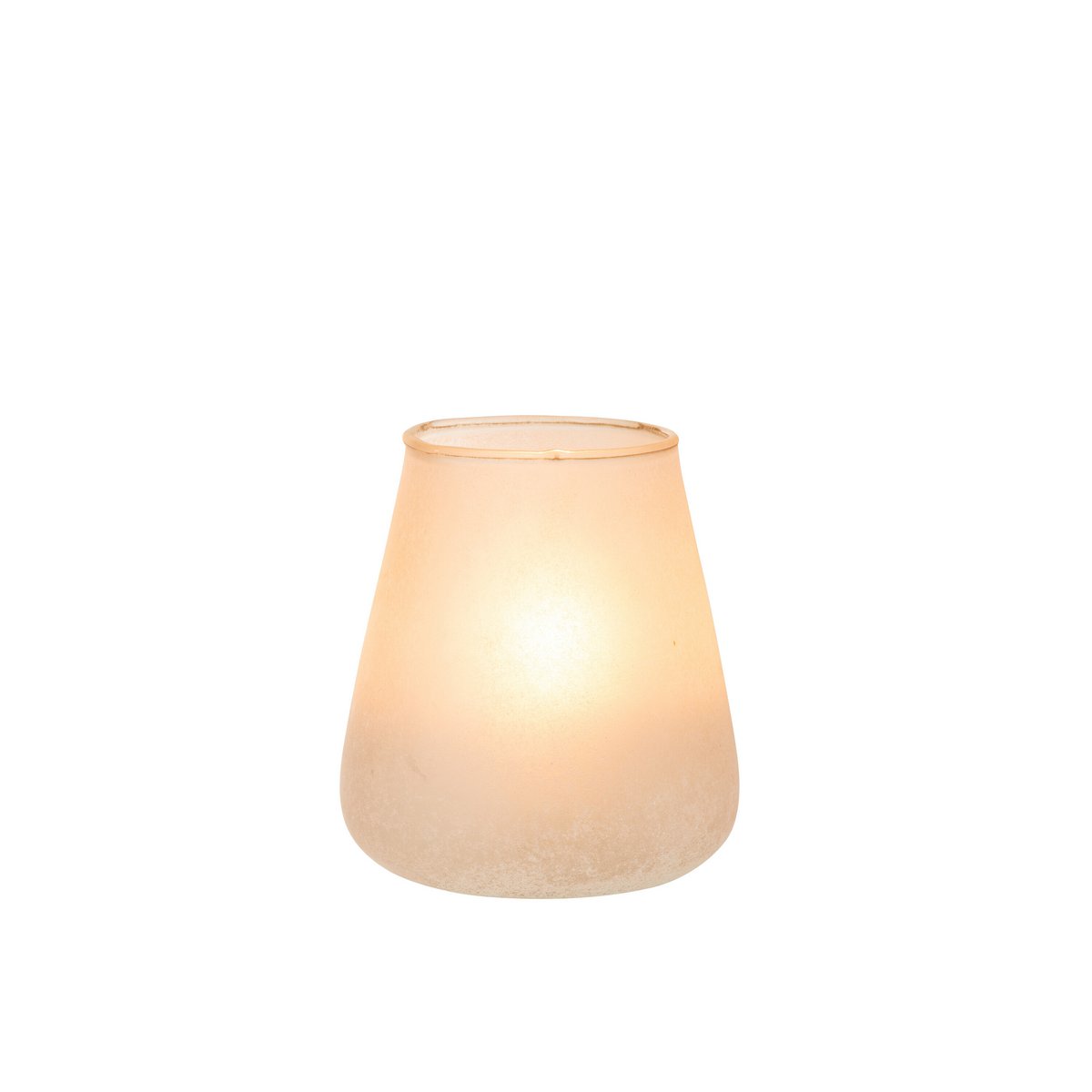 Lanterne J-Line Powder en verre rose, vue de face