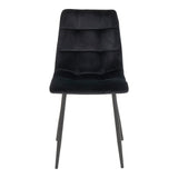 Chaise Middelfart en velours noir, détail du revêtement luxueux