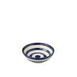 Bol J-Line Kom Grenade Stripes en céramique blanc et bleu, vue de face