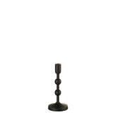Bougeoir J-Line en aluminium noir, vue de face