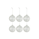 Boule de Noël Curls J-Line en verre transparent et argenté, vue de face