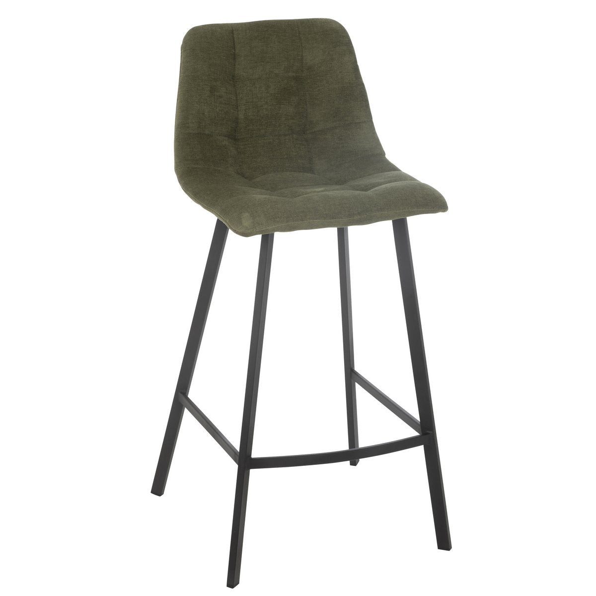 Chaise de bar Kent J-Line en métal vert, vue de face