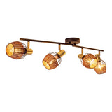 4 plafonds "Corbis", spot métallique en noir et or, avec prise E14, pour salle à manger, salon, couloir ou bureau, plafond à l'intérieur, 78 cm de long