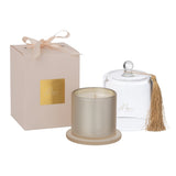 Bougie parfumée J-Line Stolp Merci en verre beige avec parfum fleur de sureau.