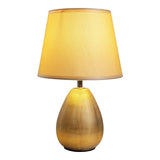 Lampe de table en céramique "simplement céramique", lampe de table en céramique, or, avec version E14, pour salle à manger, salon, couloir ou bureau, 31 cm de haut