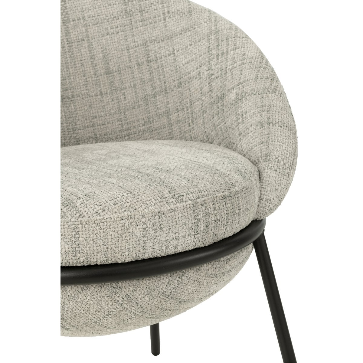 Chaise J-Line en métal gris/noir, vue latérale