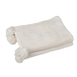 Détail du tissu en polyester du plaid Pompon